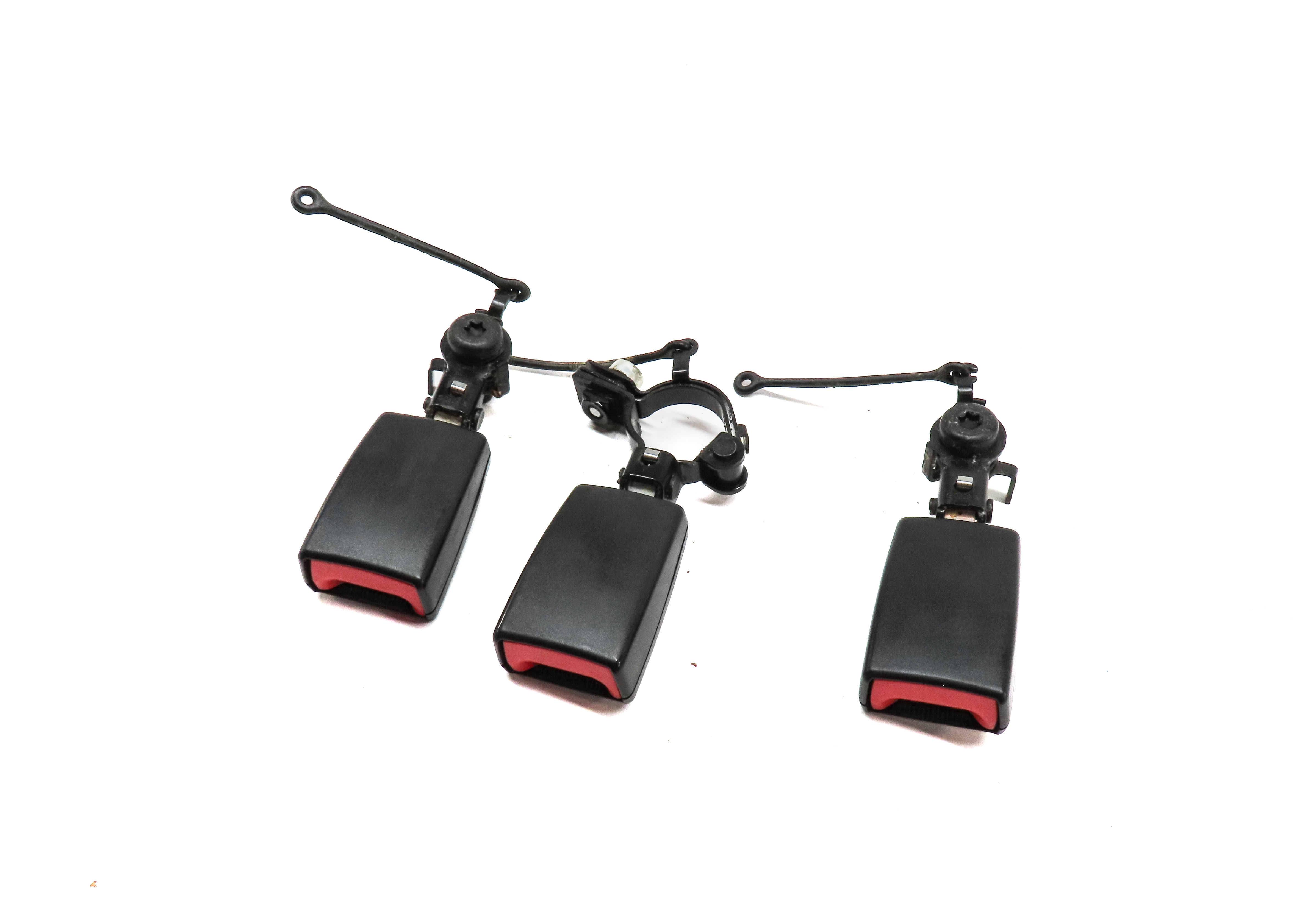 2009 RANGE ROVER SPORT L320 REAR LEFT RIGHT CENTER SEATBELT BUCKLE RECEIVER SET3 — exact item pictured